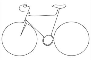Simple Bicycle Icon in Minimal One Line Style vector