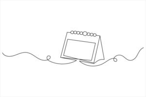 Minimal Table Calendar Icon Using Continuous Line Drawing vector