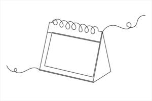 Table Calendar Symbol in Continuous Line Design vector