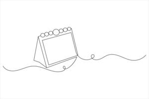 Modern Table Calendar Icon Created with One Line vector