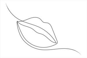 Lips Icon Continuous Line in Minimal Style vector