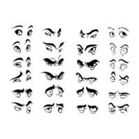 eyes drawing set of black and white elements vector