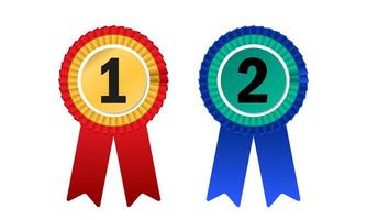 Two medal ribbons. red and blue combination. good for use as certificates and banners vector