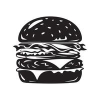 Clean White Background with Black Burger Icon vector