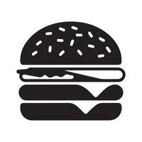 Art Black Burger Icon on White Background vector