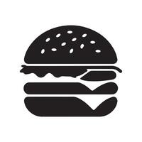 Black Burger Graphic Icon for Minimal Designs vector