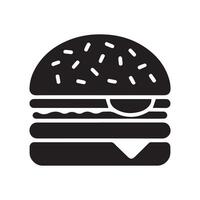 Clean Black Burger Icon on White Surface vector