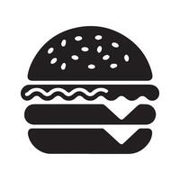 black burger simple icon on white background vector