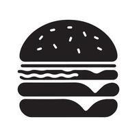 Burger Icon in Black with White Background vector