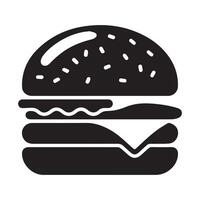 Simple Burger Icon in Black and White vector
