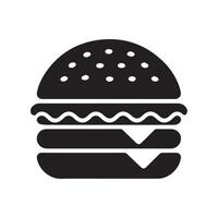 Modern Black Burger Icon on White Background vector