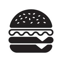 Burger Icon Design in Black and White vector