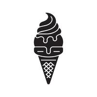 Clean White Background with Black Gelato Icon vector