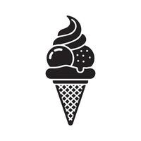 Gelato Icon in Black on White Design vector