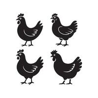 Black Chicken Graphic for Modern Design BUNDLE vector