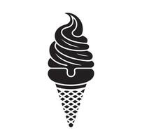 Gelato Ice Cream Icon in Black Style vector
