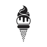 Style Black Gelato on White Background Art vector