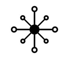 network icon different nodes connected to the central device or node vector