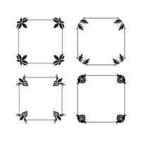 Design elements set, decorative flourish border corner and frame collection for invitation, menu and page decoration vector