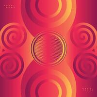 Paper layer circle red and yellow gradient abstract background. Curves and lines use for banner, cover, poster, wallpaper, design with space for text. vector