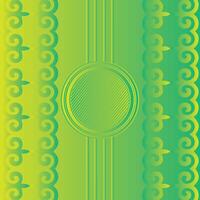 Green gradient flower pattern with circle line gradient background vector