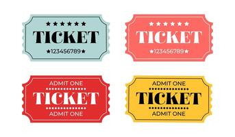 Set of tickets. Retro ticket design template. vector