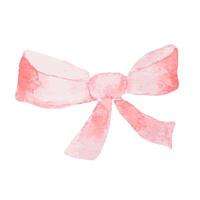 This delicate illustration of a pink watercolor bow is perfect for various design projects vector
