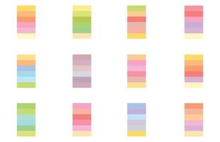 Colour Swatches Combinations 12x6 True Colors of Spring - 3d Light Soft, Muted, Pastel Tones - with HEX Codes and Names, Color Palette, Scheme, Chart vector