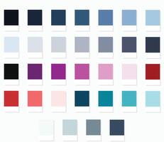 Colour Swatches 32 True Colors of Winter - 3d Light Soft, Muted, Pastel Tones - with HEX Codes and Names, Color Palette, Scheme, Chart and Combinations vector