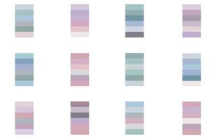 Colour Swatches Combinations 12x6 True Colors of Summer - 3d Light Soft, Muted, Pastel Tones, Color Palette, Scheme, Chart vector