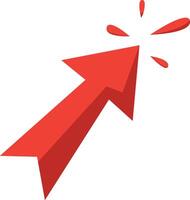 Red Pointer Arrow in red color with splash water vector