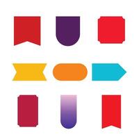 Collection of colorful bookmark-style icons and labels for various purposes vector