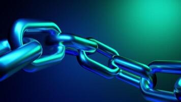 3D Blockchain Chain Links in Futuristic Colors video
