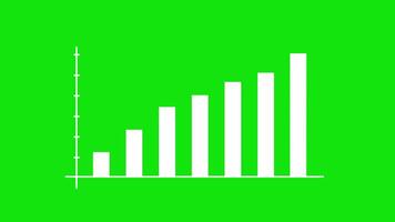 High Bar Graph Chart Diagram Animation on Green Screen for Business Presentations Download video