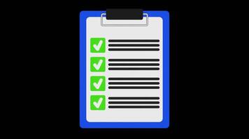 Animation of a Blue Clipboard with a Task Checklist video