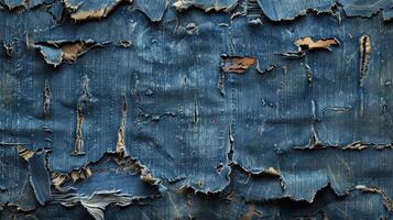 Tattered Blue Denim Fabric Texture photo