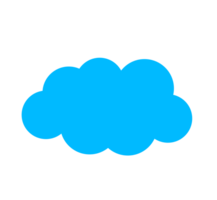 Blue Cloud Illustration Simple Sky Element, Weather Icon Clean and basic cloud design in blue color. Transparent background. png