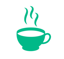 Blue Steaming Bowl Illustration. Simple Food Icon - Clean and basic illustration of a blue bowl with steaming vapor rising from it. Transparent background. png