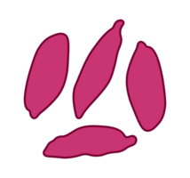 Pink Bean Illustration. Simple Legume Shapes, Food Element Clean and basic illustration of four pink beans. Transparent background. png