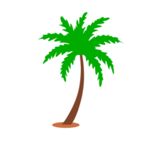 Green Palm Tree Illustration Tropical Plant, Beach Element - Simple and vibrant palm tree design. Transparent background. png