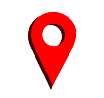 Red Map Pointer Illustration. Location Pin, Navigation Icon Simple and bold illustration of a red map pointer. Transparent background. png