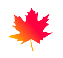 Gradient Maple Leaf Illustration Autumn Colors, Canadian Symbol Maple leaf design with a vibrant orange to red gradient. Transparent background. png