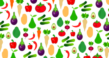 Seamless Vegetable Pattern Illustration. Colorful Variety - Vibrant and repeating pattern illustration featuring various colorful vegetables. Transparent background. png