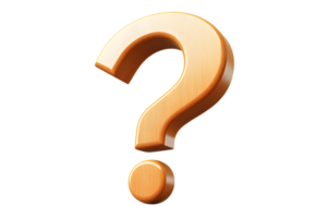 Polished, wooden-textured question mark with curved lines on a transparent background. Uncertainty and questioning are implied png