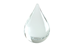 Clear teardrop shape on a transparent background with light refraction. Pure and clean with subtle highlights png