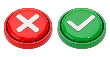Bold Red Cancel and Green Check Buttons for Decision Making Interface png