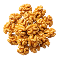 Golden Brown Shelled Walnuts with Wrinkled Texture on Transparent Background for Nut-Based Food Design and Branding png