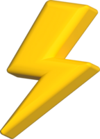 thunder bolt 3d, lightning shape, thunder for icon, emoji bolt for message social png