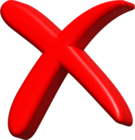 wrong mark 3d, cross red icon, wrong, cross for message social media png