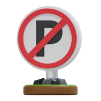 No Parking Sign with Symbol and Red Circle on Transparent Background png